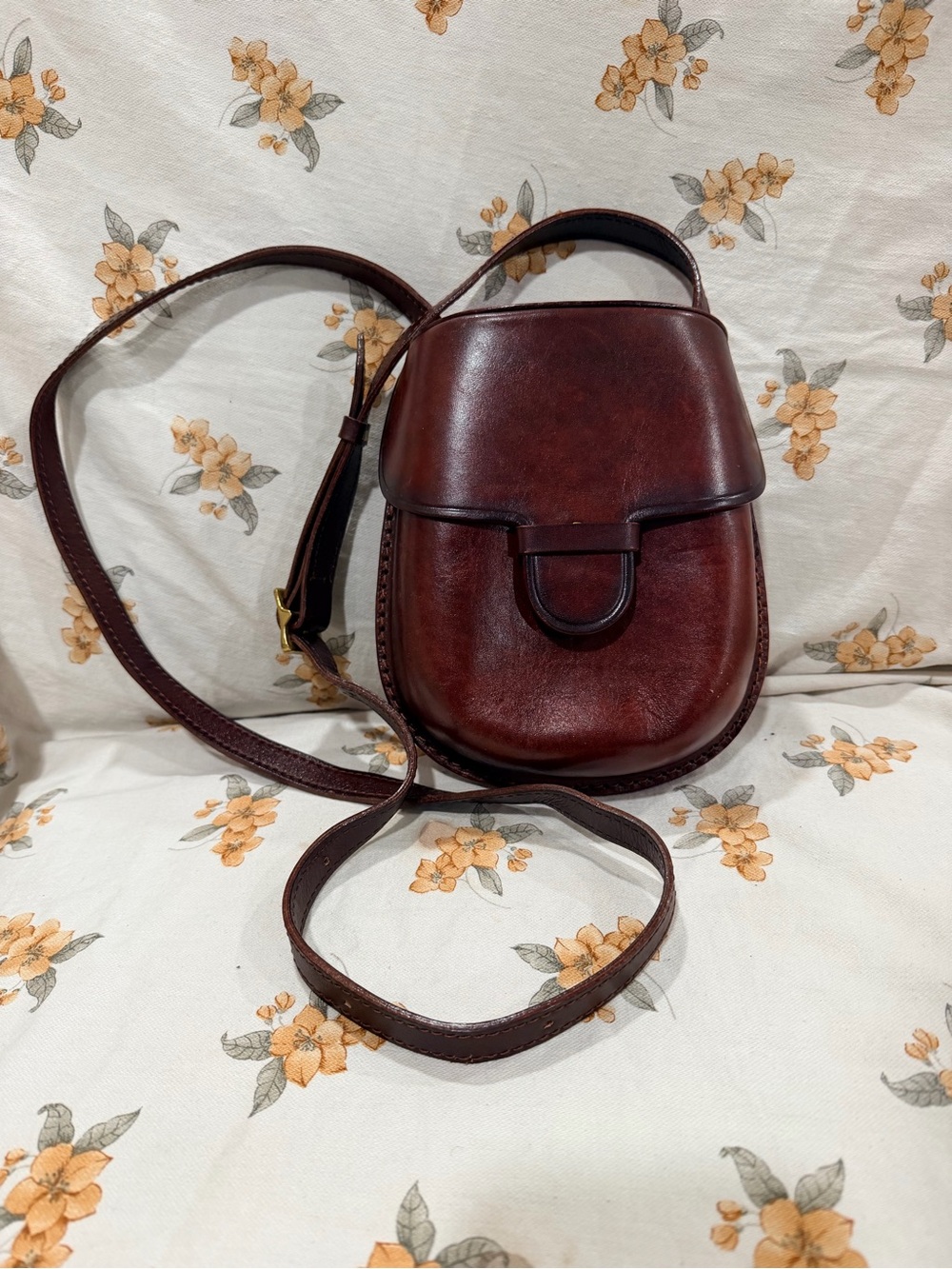 Dark Brown Leather Vintage Crossbody